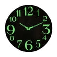 thumbnail image 2 of Reloj de pared luminoso Luz nocturna silenciosa Funciona con pilas Decorativo Circular Estilo rústico 12 '' / 30 cm Madera para cocina Sala de estudio EstiloD Colco reloj de pared silencioso, 2 of 7