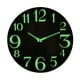 Horloge Murale Lumineuse à Faible Bruit Veilleuses en Bois de Style Rustique Circulaire pour la Cuisine de l'Hôtel Décoration Intérieure de Chambre à Coucher Extérieure Style – image 2 sur 7