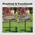 thumbnail image 5 of SPECSTAR Bird Bath, Oval Polyresin Birdbath Bowl with Metal Stake, 29 inch Height Outdoor Freestanding Birdfeeder, 1.3 Gallons, 5-Pronged Base, Gray, 5 of 8