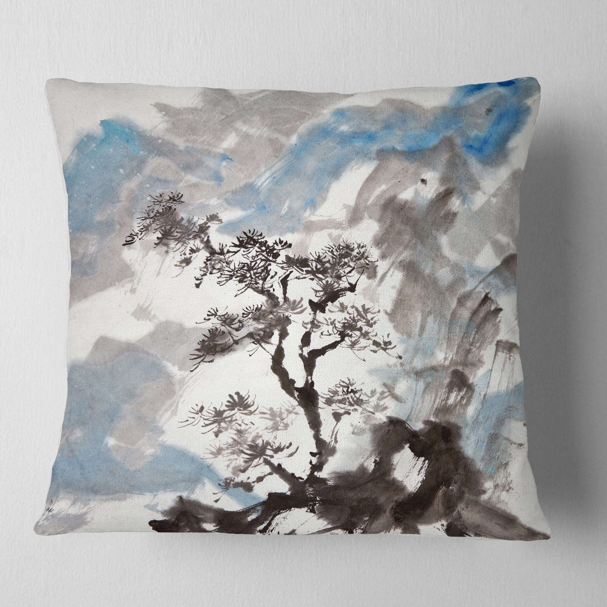 Designart Chinese Pine Tree - Trees Throw Pillow - 16x16