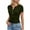 c01Green, variant on Henley Shirts for Women V Neck Button Down Slim Fit Tops Casual Solid Color Basic Tees Fitted Ribbed Work Tops Blue L