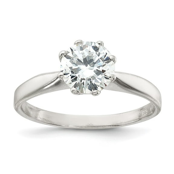 Sterling Silver Polished CZ Ring