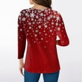 thumbnail image 5 of Christmas Tops for Women Trendy V Neck 3/4 Length Sleeve Casual Christmas Shirts for Women Graphic Xmas Tree Snowflake Print Tshirt Dressy Casual Blouse Y2k Tops Elbow Sleeve Tunic Tops, 5 of 6