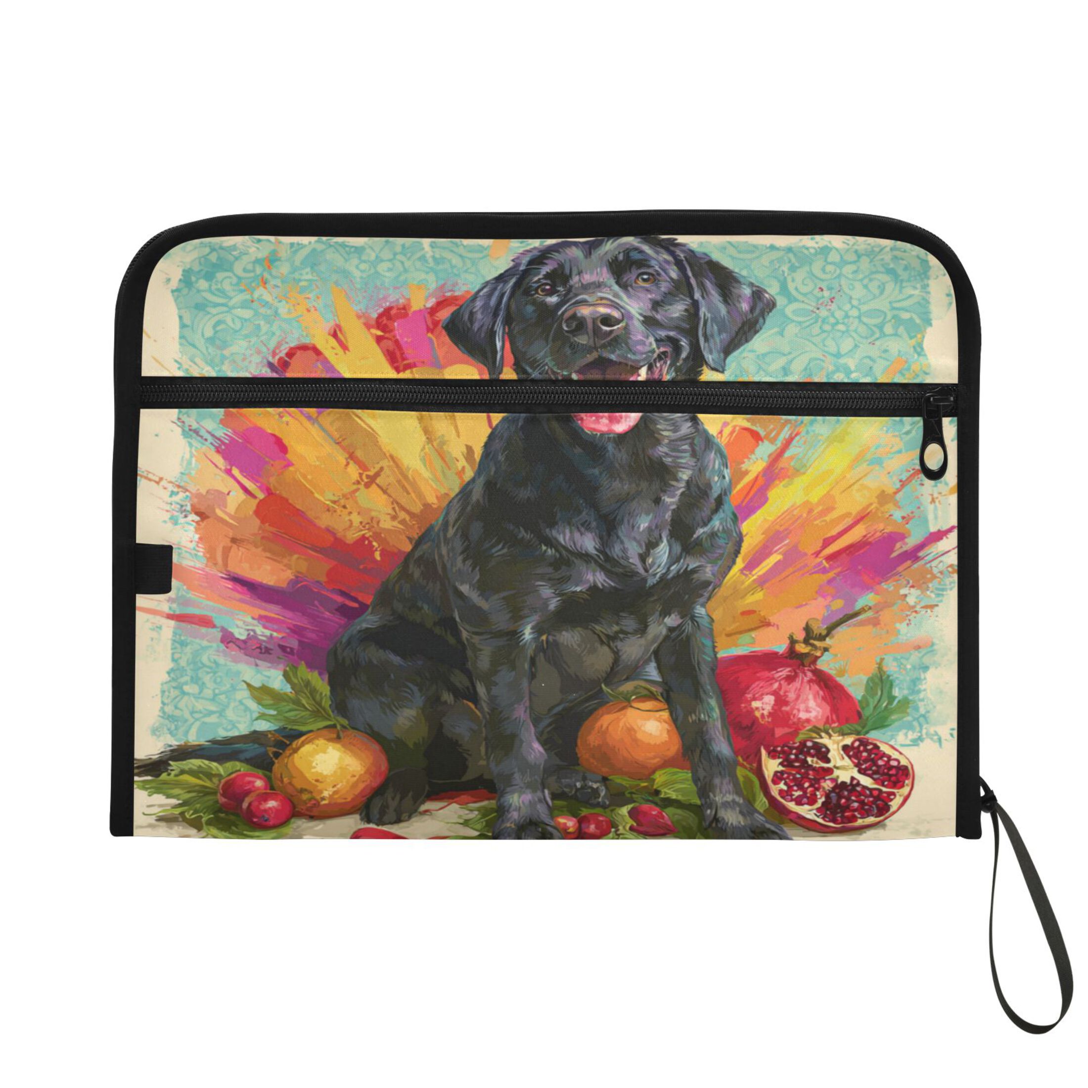 WOBOGO Black Labrador Expanding File Folder Letter Size Accordion Filing Organizer 13 Pocket Separate Organ Pocket