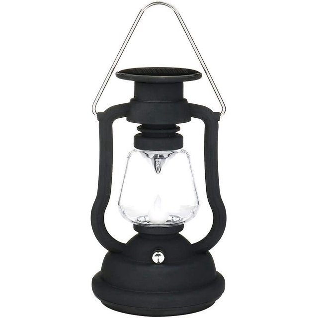 Linterna solar antigua Lámpara de mesa solar al aire libre impermeable Lámpara colgante con 7 LED para jardín Patio Paraguas Lámpara de árbol Linterna Camping Hurricane Lante