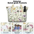 thumbnail image 2 of Tote Bag for Women - Pioneer Flower and Butterfly Shoulder Bag - Large Utility Work Duffle Bag with Zipper Handbag for Travel, Work, Sprots, 2 of 5