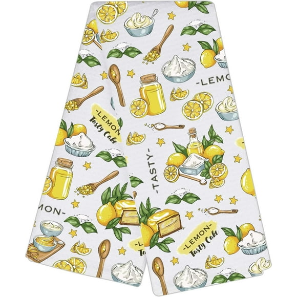 CMNIM Lemon Hand Towel Lemon Pie Towel Pie Baker Gifts Baking Kitchen Towel Pie Lover Gifts Pastry Chef Gifts Lemon Tea Towel (241231 Lemon TW)