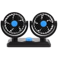 thumbnail image 1 of Ventilador de refrigeración para coche eléctrico de 12 V, ventilador de circulación de aire con doble cabezal giratorio de 360 ​​°, rotación Manual, 2 velocidades. (Enchufes de encendedor de cigarrill, 1 of 5
