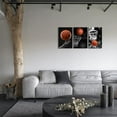 thumbnail image 6 of -3 Pieces Black and White Sports Canvas Basketball Wall Art Basketball Poster Art - Framed Gift for Sports Fans,Men, Boys, Teens,Art Decorations for Office, Bedroom, Living Room, 6 of 6