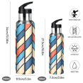 thumbnail image 2 of Yayeee 33oz Insulated Water Bottle Double Wall Stainless Steel with Flip Straw Lid, Blue Geometric, 2 of 7