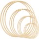 thumbnail image 1 of Aros de bambú Yashi con diseño de flores para manualidades de macramé color madera, 1 of 4