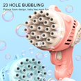 thumbnail image 5 of Máquina de burbujas de 23 agujeros, máquina de burbujas para niños, pistola de juguete para hacer burbujas, mini ventilador de mano, máquina de burbujas para fiestas, regalo de cumpleaños, niños de 4 JFHHH pequeña, 5 of 5