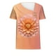 thumbnail image 4 of Top de Verano de las Mujeres, Cuello en V Moda Casual de Manga Corta Blusa, Primavera Y Verano Ligero Top, 4 of 9