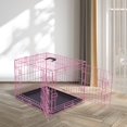 thumbnail image 4 of Cages pour Chiens Chenil pour Chien avec Double Porte pour Chiens Cage pour Animal en Fil Métallique Pliable et Rabattable avec Poignée de Transport pour Intérieur Rose, 4 of 4