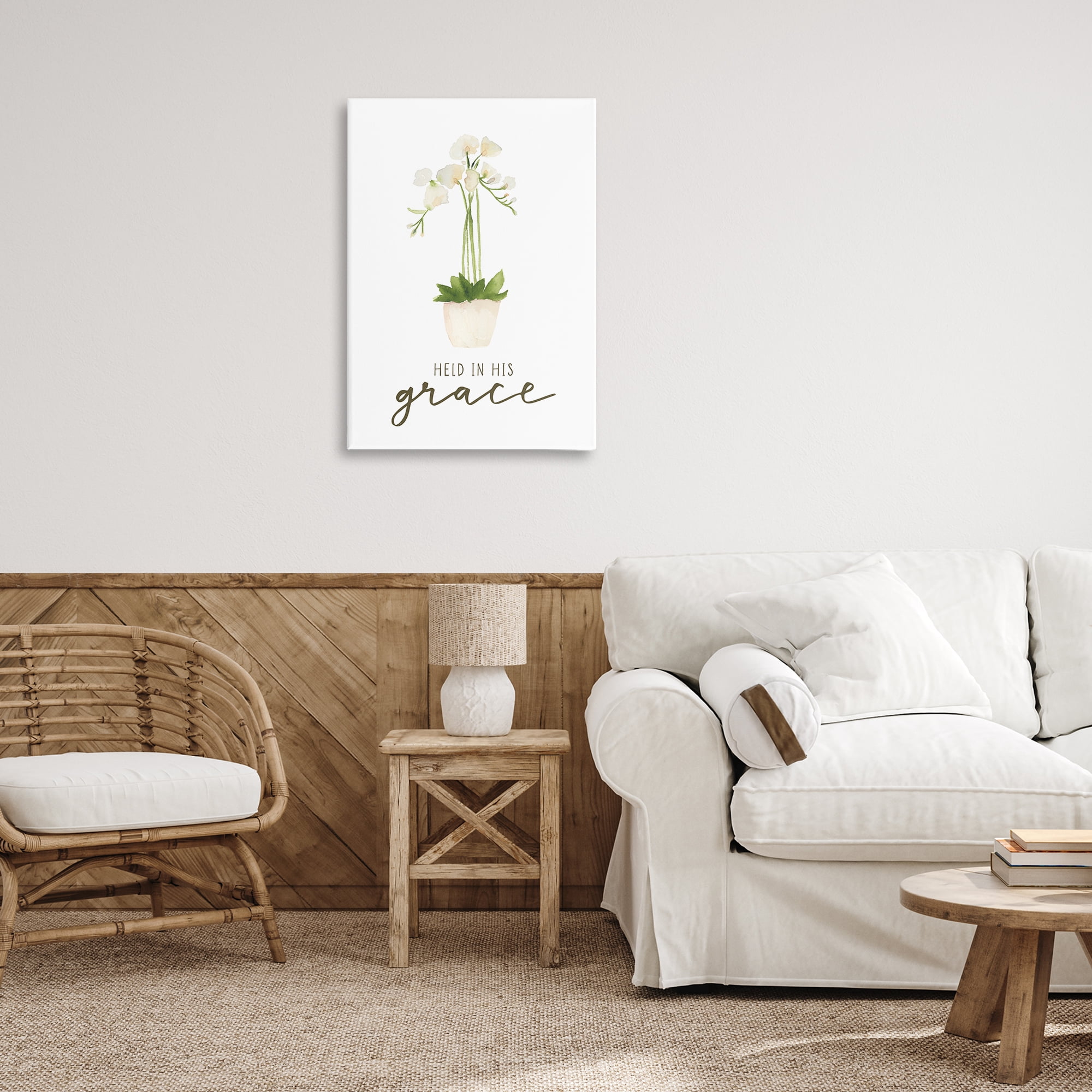 Stupell Industries Held In His Grace Botanical & Floral Painting Gallery Wrapped Canvas Art Print Wall Art, 20 x 30