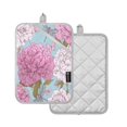 thumbnail image 2 of 2 Pack Pot Holders for Kitchen Heat Resistant Hot Pads Sets for Cooking Baking Pink Peony Pattern, 2 of 7