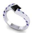 thumbnail image 2 of 1.20 Ct Wonderful Natural Diamond Black Onyx & Blue Sapphire Gemstone Wedding Ring for Women Solid 14K White Gold Size 3.5 by Diamond-Capitals, 2 of 8