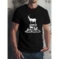 thumbnail image 1 of Men's T-Shirt Featuring a Goat Stack Design with a Wrinkle Effect, Tailored for a Front Shoulder Fit., 1 of 6