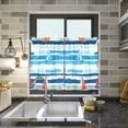 thumbnail image 4 of Yayeee Kitchen Curtains Tier Pair Light Filtering 27"x36" Rod Pocket Short Cafe Window Panel, Yellow Sailboats, 4 of 7