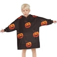 thumbnail image 3 of Black Halloween Pumpkins Blanket Hoodies for Kids 6-13YR Oversize Wearable Blanket Hoodies for Boys Girls Teens, 3 of 7