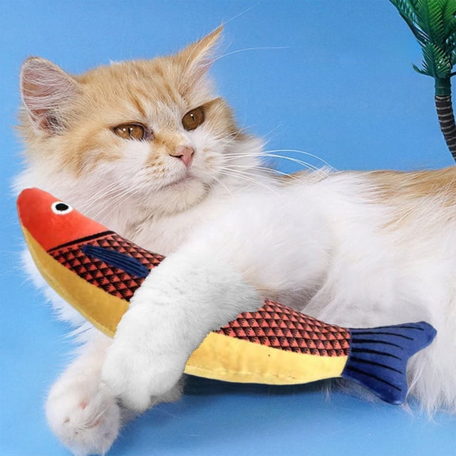 Aodebiao Jouet de Poisson à l'Herbe à Chat pour Chatons - Jouet Interactif à Mâcher avec Design Réaliste de Fruits de Mer, Buster d'Ennui, Polyester Durable pour Jeu Intérieur, Stimulation Instinct de Chasse, Amusement Résistant aux Rayures