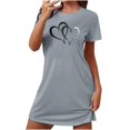 thumbnail image 5 of Sakmal Womens Moomoo Nightgowns Soft Valentines Love Short Sleeve Sleep Dress Heart Print Short Womens Nightgown 2X, 5 of 5