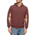 thumbnail image 5 of Txeol Men's Hoodie Jacket Zip Up Hooded Sweatshirts Long Sleeve Casual Fall Winter Coats with Pockets Wine M, 5 of 8