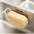 thumbnail image 1 of Kitchen Sink Caddy Organizer for Soap, Sponge, Dish Brush - Small Silver Dish Drainer Rack, 1 of 5