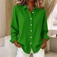 thumbnail image 2 of GUACER Womens Gingham Long Sleeve Blouses Trendy Button Up Collared Shirts Lightweight Casual Tops, 2 of 6