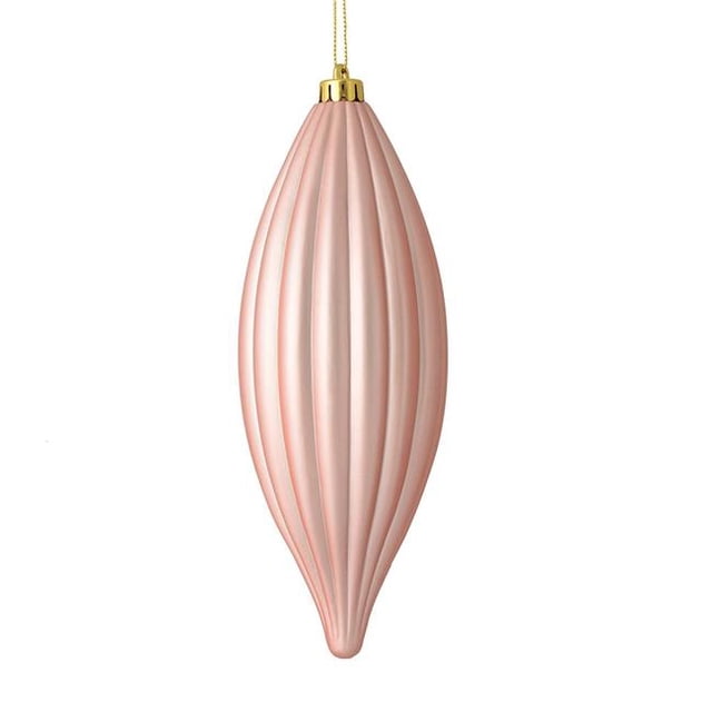 Vickerman M183258M 8 in. Rose Gold Matte Line Finial Ornament 4 per Bag