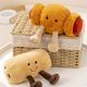 thumbnail image 3 of Historia del desayuno, pan tostado, juguete de felpa, simulación de masa frita, muñeca, bolsa de salchichas, colgante de croissant, regalo para niña, 3 of 5