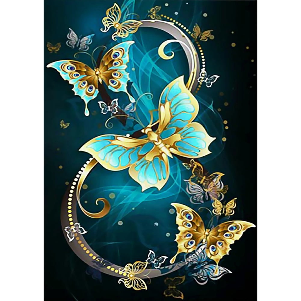 5D DIY Full Drill Diamond Painting Butterfly Embroidery Mosaic Craft Kit #SF 