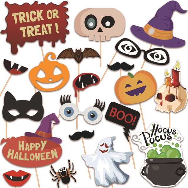 Accesorios para fotomatón de Halloween 20 piezas para decoraciones de Halloween - Accesorios de fotos de Halloween para decoraciones de fiesta de Halloween