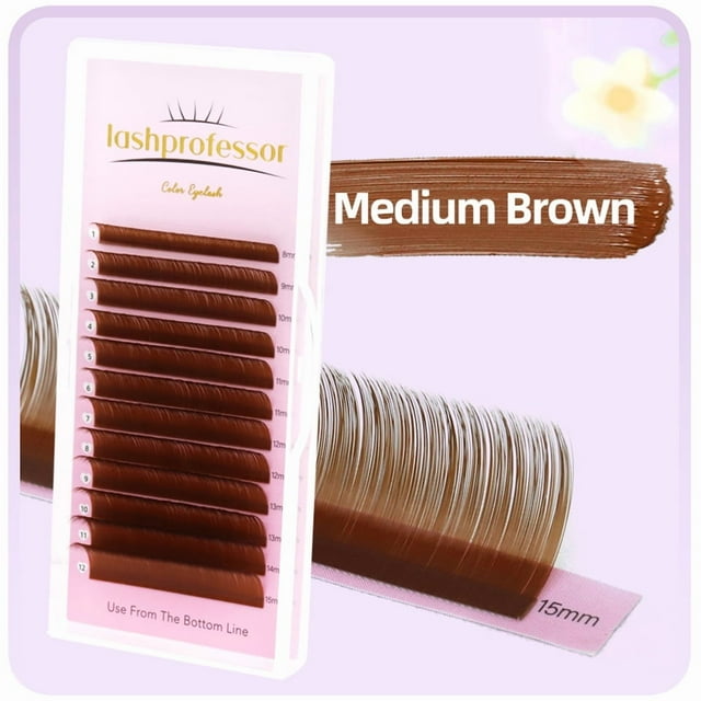 Lashprofessor Dark Brown Individual Eyelashes Extension Colorful Premium Soft Natural Light Brown Classic Volume Lash Supplies