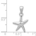 thumbnail image 4 of Auriga 925 Sterling Silver Rhodium-plated Polished Starfish Charm for Women (L-22 mm, W-15 mm), 4 of 6