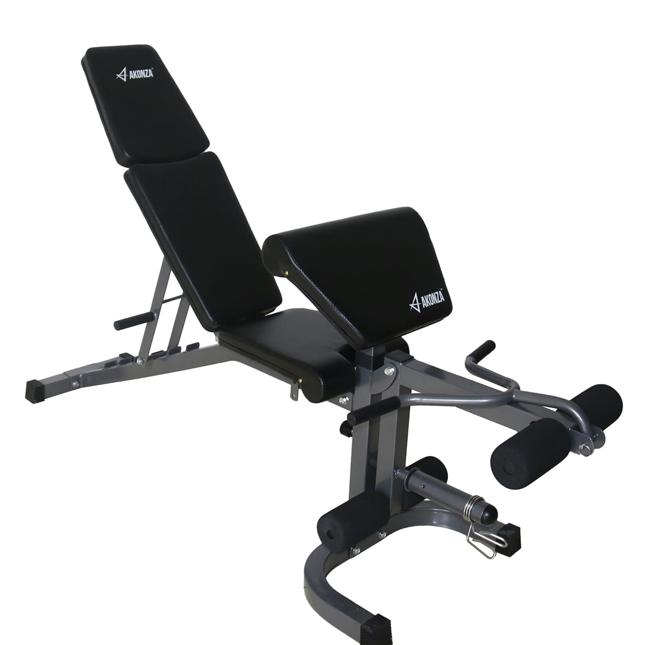 Akonza FID Flat Incline Decline Weight Bench with Leg Extension