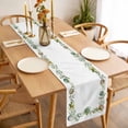 thumbnail image 3 of Green Eggs Easter Table Runner - 90 Inch Long, Kitchen Dining Table Runner Dresser Scarves, Leaves Elegant Pastoral Botanical Farmhouse Decor for Coffee Tables Wedding Party Banquet, 3 of 8