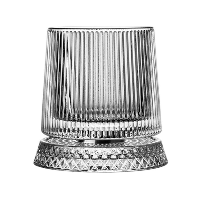 Huanglei 360 Rotating Whiskey Glass Crystal Wine Glass With Stress Function For Birthdays Holidays Father's Day Special Tasting Events