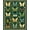 Dark Green, Pattern 1, variant on Design&I 8'x10' Washable Area Rug Geometric Vintage Butterfly Moth Botanical Insect Whimsy for Dining Room, Large Office, Lounge, Snag-Free
