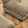thumbnail image 6 of 166" Modular Sectional Sofa Cloud Couch, Comfy Velvet Deep Seat Couch with Round Bolster Armrests, Waist Pillow and Throw Pillows for Living Room Bedroom Apartment Office, Camel, 6 of 7