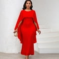 thumbnail image 2 of AURA Plus Size Spring Sequin Cape Mermaid Gown Elegant High Waist Long Party Dress XL XXXL, 2 of 10