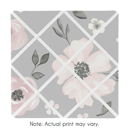 UPC: 0846480076322 | Sweet Jojo Designs Gray Watercolor Floral Fabric Memory Memo Photo Bulletin Board