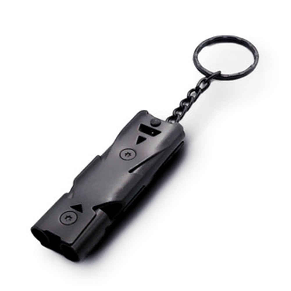 1Pc Outdoor Survival Whistle Double Pipe High Decibel Whistle Keychain 