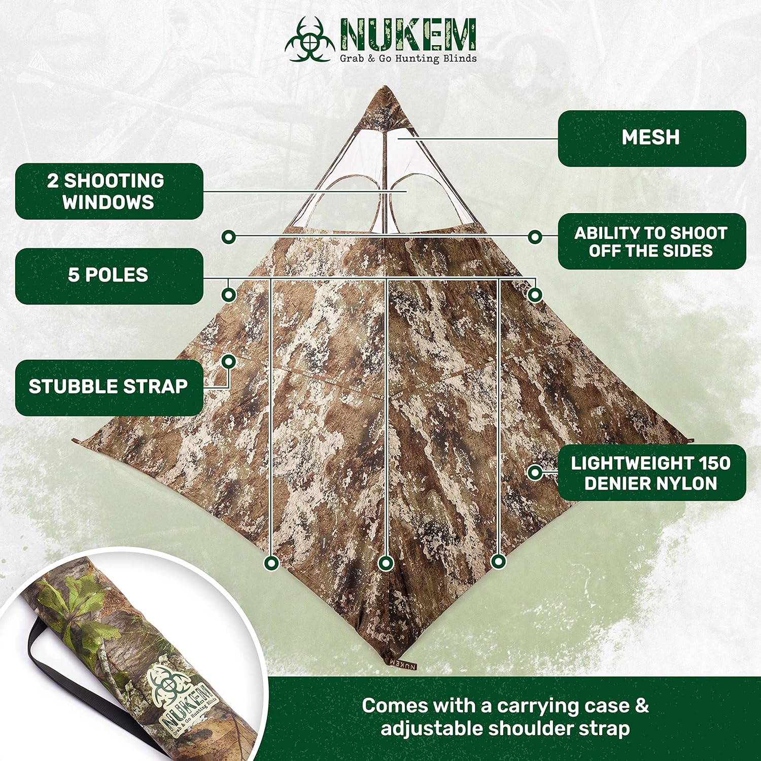Nukem Grab and Go XL Hunting Blind, TrueTimber Strata