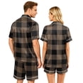 thumbnail image 5 of Dwelliawo Couple Pajamas Matching Sets Mens Pajama Sets With Pockets Button Down Loungewear for Men Black L, 5 of 5