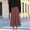 thumbnail image 4 of Summer Maxi Skirts for Women Satin Fashion Boho Long Skirt Trendy Floral High Waist A Line Beach Skirt Vacation Outfit Wine M, 4 of 7
