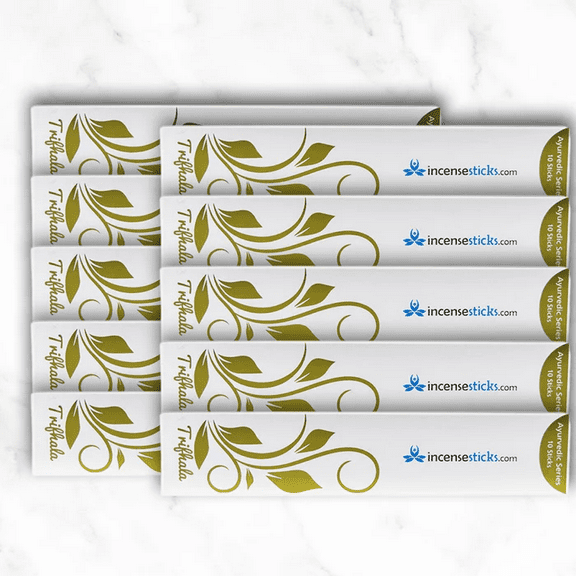Triphala Incense Sticks 8" - 10 Packs, 10 Sticks Each | Herbal & Slightly Sweet Traditional Aroma