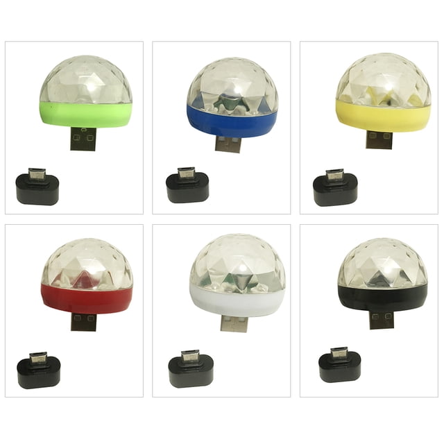 Mistaha Mini Disco Light Rotating USB & Micro-USB Port Magic Ball Light RBG LED Lamp