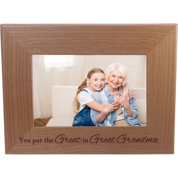 You put the Great in Great Grandma 4-inch x 6-Inch Wood Picture Frame