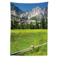 thumbnail image 3 of Ambesonne Nature Tablecloth Rectangular Table Cover, Yosemite Falls Country, 60"x84", Green Blue, 3 of 4